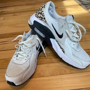 Nike Air White and Black Sneakers with Leopard Print